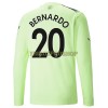 Original Fußballtrikot Manchester City Bernardo 20 Ausweichtrikot 2022-23 Langarm Für Herren